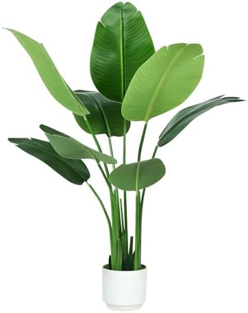 Bird of Paradise Plant Artificial 4ft,Faux Plants Indoor Tall wit...