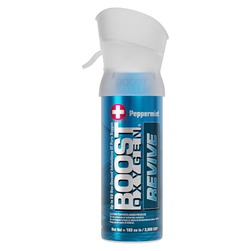 Boost Oxygen Pocket Size Peppermint 3 Liter Canister | All-Natural Respiratory Support for Aerobic Recovery, Altitude, Performance and Health (1 Pack)