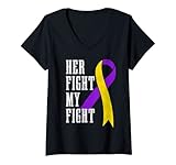 Photo Gallery donna nastro viola giallo giallo giorno della consapevolezza del cancro alla vescica maglietta con collo a v Photo Gallery donna nastro viola giallo giallo giorno della consapevolezza del cancro alla vescica maglietta con collo a v
