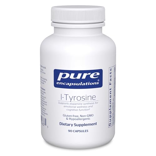 Pure Encapsulations L-Tyrosine - Amino Acid Supplement - for Brain Support Dopamine & Thyroid Function* - Vegan & Non-GMO - 90 Capsules