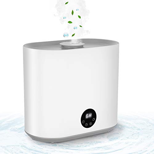 Mist Ultrasonic Humidifier with UV-C Light, Top-Fill Cool Mist Ultrasonic Humidifier, 5L Quiet Humidifier for Bedroom Home Large Room, 3 Mist Modes, Aroma Box, 360° Nozzle, Auto Shut-Off
