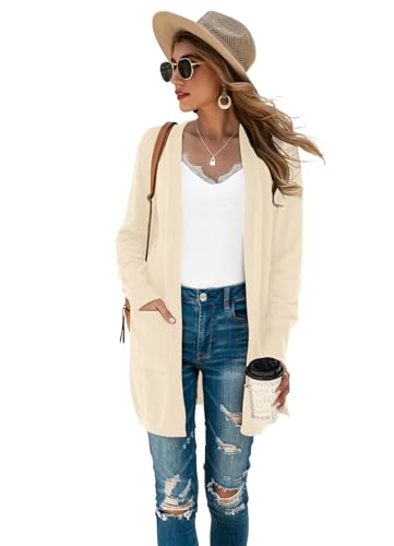 Image of TASAMO Cardigan Sweaters for Women Long Sleeve Open Front Casual Knit Fall Coat Oversized Soft Outwear with Pockets