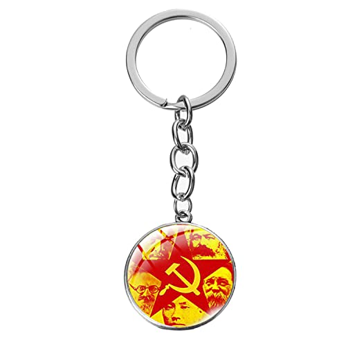 Soviet Red Star Falce Martello Badge Portachiavi