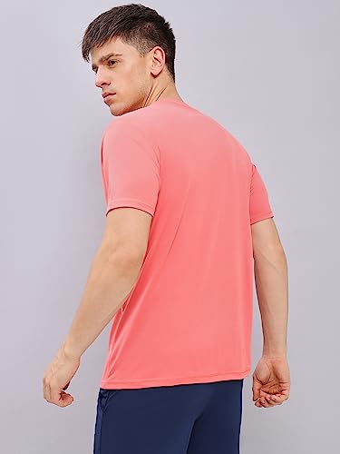 Image of TECHNOSPORT Men's 100% Polyester Slim Fit Solid Short Sleeve T-Shirt for Gym, Workout, Sports and Regular Use - Pack of 2