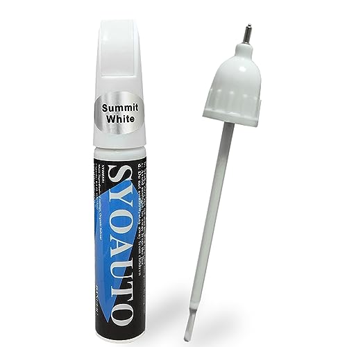 SYOAUTO Summit White GAZ Touch Up Paint Fit for Chevrolet or GMC Auto Touch up Paint Car Scratch Repair Pen Brush and Tip 2 in 1 (Summit White GAZ)