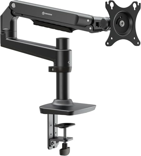 Brazo monitor ajustable para escritorio teletrabajo soporte pantalla ONKRON negro