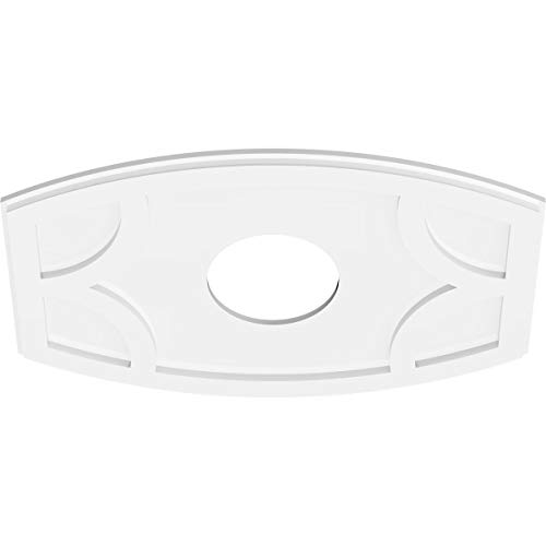 Image of Ekena Millwork CMP28X18KY-07000 Kailey Architectural Grade PVC Contemporary Urethane Ceiling Medallions 28 inchW x 18 5 /8 inchH x 7 inchID x 15 inchC x 1 inchP