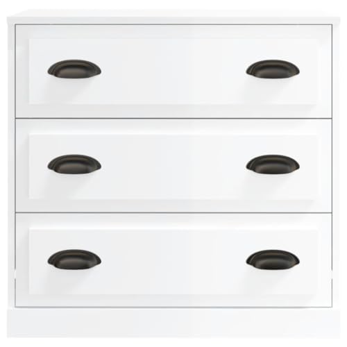 Aparadores de salon modernos blanco brillante con comoda de madera de almacenamiento 6