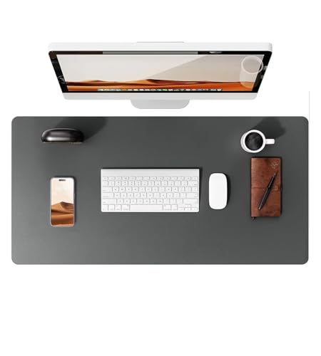 Sottomano pelle Tappetino per computer da scrivania per mouse e tastiera di grandi dimensioni Protezione da per ufficioDark Gray90x43 cm
