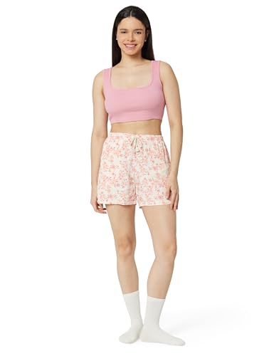 Image of Van Heusen Women Allover Print Lounge Shorts - 100% Modal - Functional Pocket, Superior Drape 55501 LNG25 S Beige