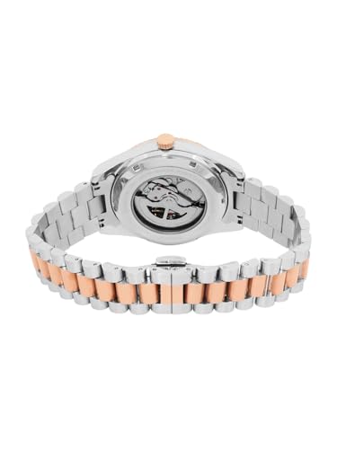 Image of French Connection Emperor Automatic Blue Round Dial Stainless Steel Strap | Casual | Premium | See Through Feature | Brush Feature Wrist Watch for Men - FCA12RTM