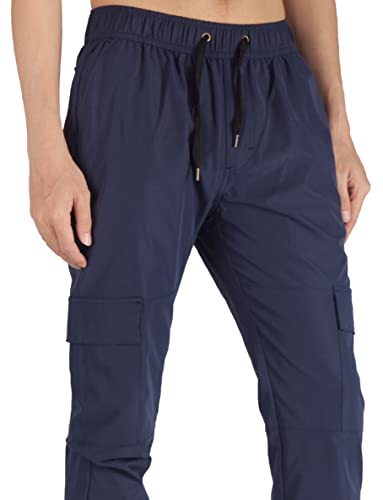 ITALYMORN Mens Lightweight Cargo Joggers with 6 Pockets Slim Fit Casual Pants Elastic Waist Outdoor Running Everyday Wear4