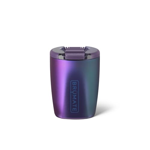 BrüMate Rocks 12oz Insulated Lowball Whiskey Tumbler | 100% Leakproof Locking Lid | Insulated Stainless Steel Whiskey Glass | Perfect For At Home, Camping or Travel | BPA-Free (Dark Aura)