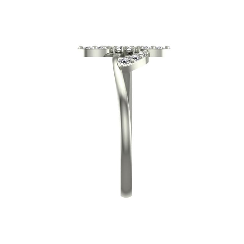 Image of DISHIS 18k White Gold Diamond Ring for Women-Size 13