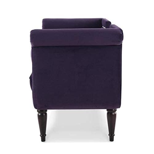 Image of Luxury Velvet 2 Seater Chaise Lounge Sofa - Tufted Chesterfield Modern Couch with Button Tufted Back Elegant Lounge Couch for Living Room, Bedroom, Office