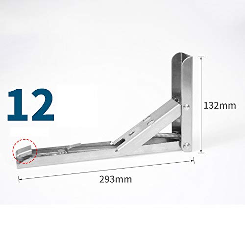 Klappbare Regalhalterung,Klappkonsole Schwerlastträger Wandhalter aus poliertem Edelstahl für Tische,Bänke und Regale,(2 PC)