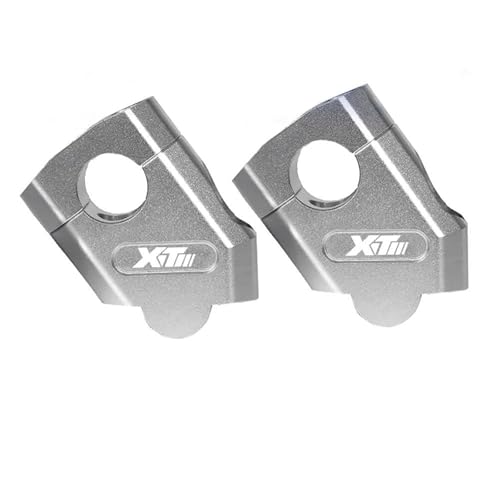 Motorrad Lenker Riser Erhöhung Motorrad-Lenkererhöhung Für Yamaha XT250 XT500 Xt 250 500 Lenkererhöhungs-Adapterklemme Lenkererhöhung(Silber,22 mm)
