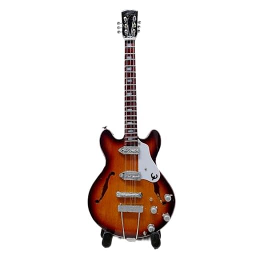 Rockstar - Miniatura de Guitarra Eléctrica Epi Casino BMG0014 Madera Hecha y Pintada a Mano - Regalo para Músicos y Coleccionistas, Tamaño 15,5 cm