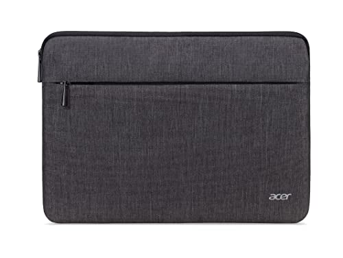 Acer Housse Pour Ordinateur Portable, Compatible Avec Notebook et PC 15.6', Housse De Protection Universelle, Imperméable, Protection Contre La Poussière Et Les Chocs, Avec Poche Frontale, Gris