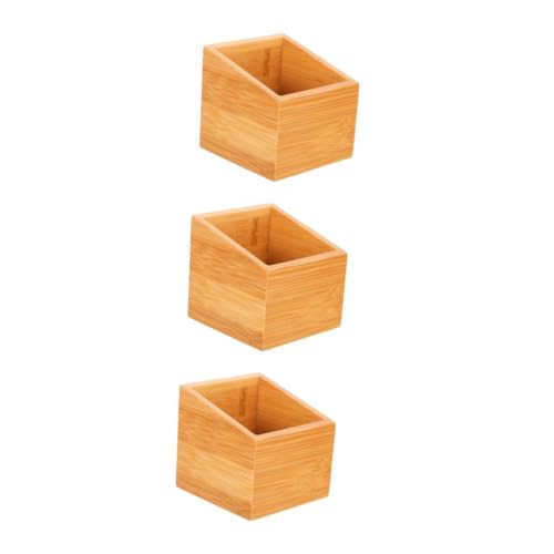 MAGICLULU 4 Piezas bandeja de bolsitas de té organizador de almacenamiento de té reactivo caja para café Almacenamiento de café titular de la bolsita de té titular de café Madera Brown
