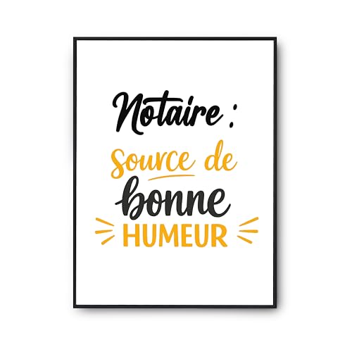 Poster Notaire Source de Bonne Humeur Partagez un Sourire avec une Décoration Murale Amusante