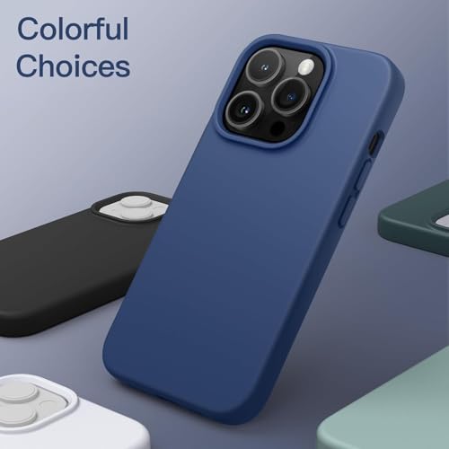 Image of DIZORO Silicone Back Case for iPhone 14 Pro Max, Soft-Touch Phone Microfiber Silicone Back Cover for iPhone 14 Pro Max-Blue