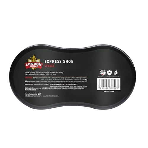 Shoe Shiner Sponge Black, Instant Shine without Polishing, Black, 60 g, black, 60 grams