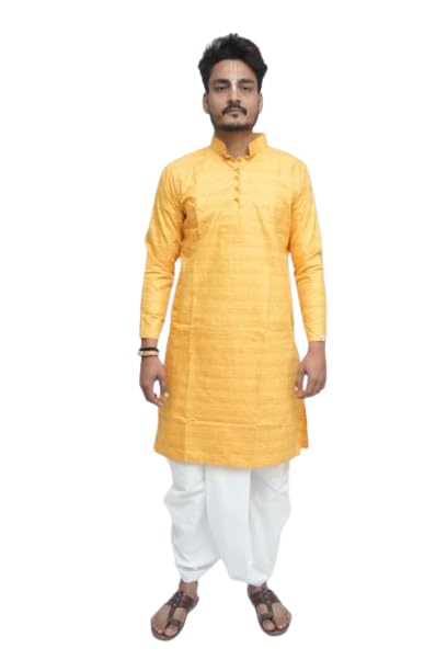 Men’s Matka Khadi Kurta – Premium Matka Silk & Khadi Blend, Breathable Handloom Fabric, Lightweight Textured Ethnic Wear for Festive, Traditional & Everyday Use-image-6