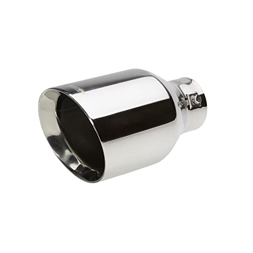 Simoni Racing enjoliveur d'échappement Rond/Oblique Inox - Ø114xL210mm - Montage -60mm