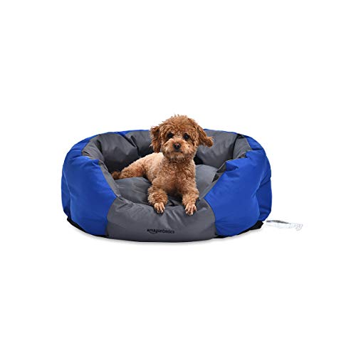 AmazonBasics WaterResistant Pet Bed for Small Dogs Oval, Royal Blue