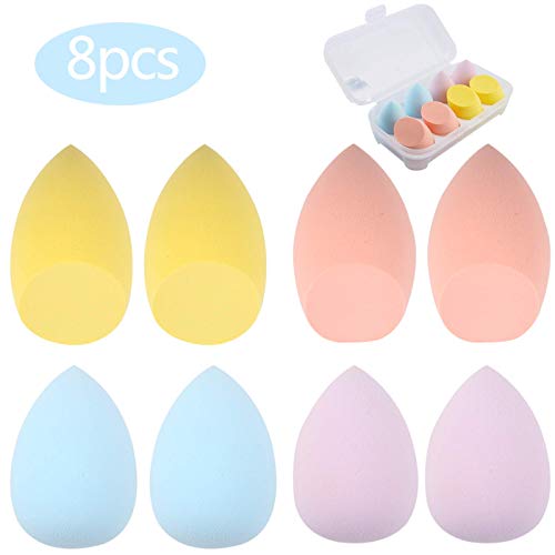 guansheng Beauty Blender,Maquillaje Esponja 8 piezas Esponja Maquillaje Esponja Desmaquillante Facial Konjac Esponja Beauty Blender Mini Beauty Blender Original Esponja maquillaje profesional