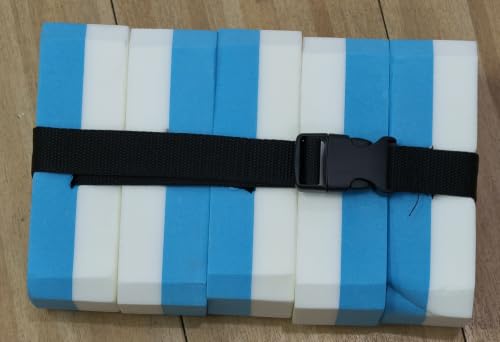 Schwimmgürtel Kinder 36 Jahren Verstellbarer Schwimmgurt Kinder Schwimmhilfe mit 5 Eva Schwimmkissen Schwimmlernhilfe geeignet von für 19-30 kg (Blau Weiß)