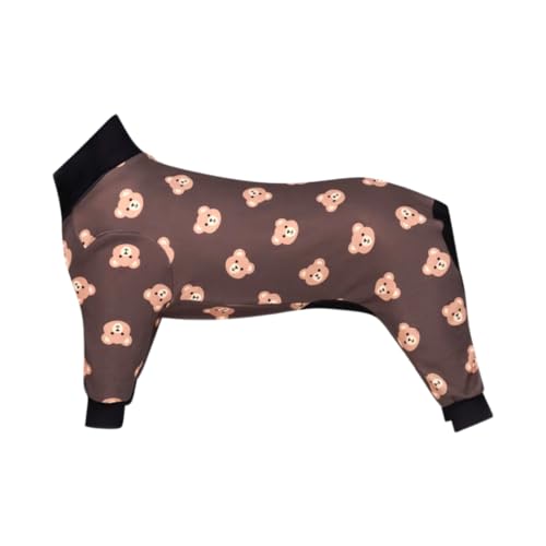 Spark Paws Hundepyjama, ultraweich und 4-Wege-Stretch, Erholungsanzug nach Operation, Schlafanzug Onesie für Kleine, Mittlere und Große Hunde - Bear Black - XL