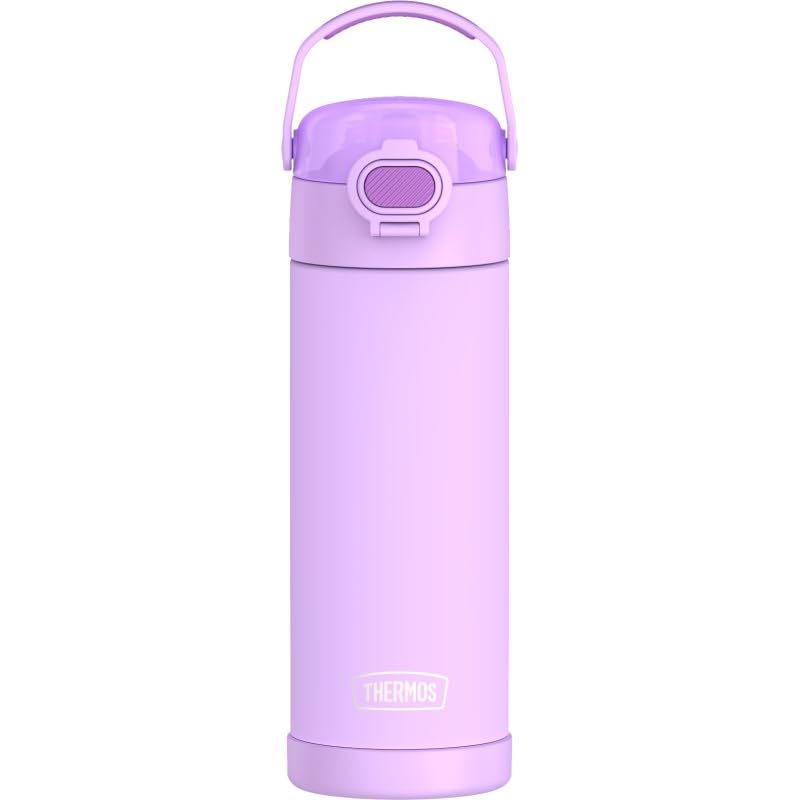 Thermos Kids FUNTAINER Water Bottle 0.47 L, neon Purple, Children's Thermos Flask, Stainless Steel, Cold for 12 Hours, Dishwasher Safe, Carbonated Leak-Proof, Drinking Bottle for School