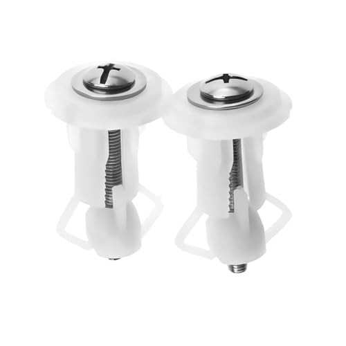 MHS Hydraulic Soft Closing Toilet Seat Cover Fixing Screws | Universal Top Mount Hinges Screws & Blind Hole Nuts | SS 304 Anti-Rust Fittings – Make in India (B. Abs Plastic Fitting, 1 Pair)