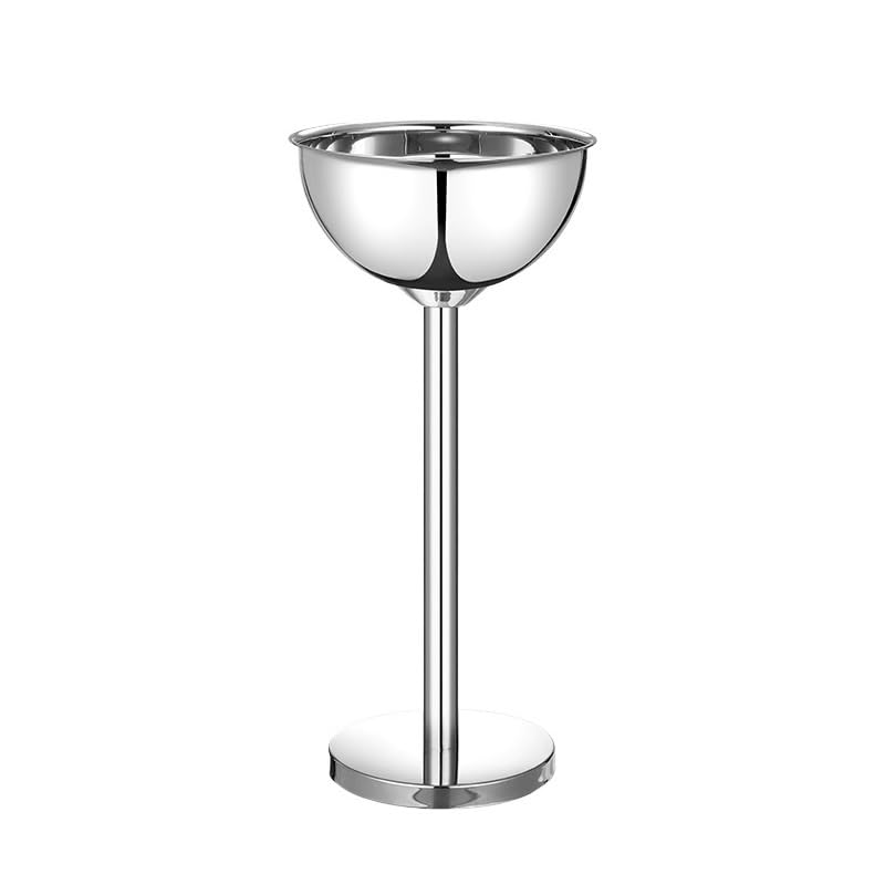 Cubitera Vertical de Acero Inoxidable Doble Pared y Gran Capacidad for Cubitos champán para Botellas de Vino o champán(Silver)