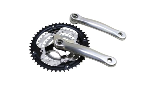 Pédalier vélo VTT triple plateaux pour réparer une transmission usée ou voilée