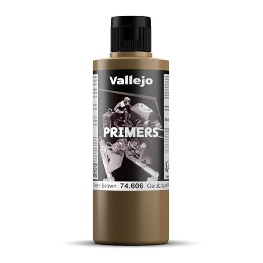 Vallejo Surface Primer Color Imprimación Acrílica Color Gelbbraun RAL8000 200 Ml. Primer de Acabado Mate para Aerógrafo de Secado Rápido y Gran Adherencia para Figuras y Maquetas