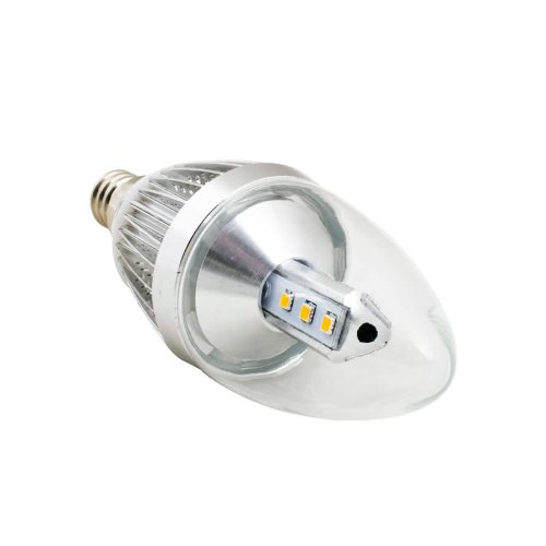AmazingLED LED B Candle Light Bulb E12 Base 5W (30W Equivalent) 300Lm 110V Warm White 3000K Dimmable 2 Yrs Warranty