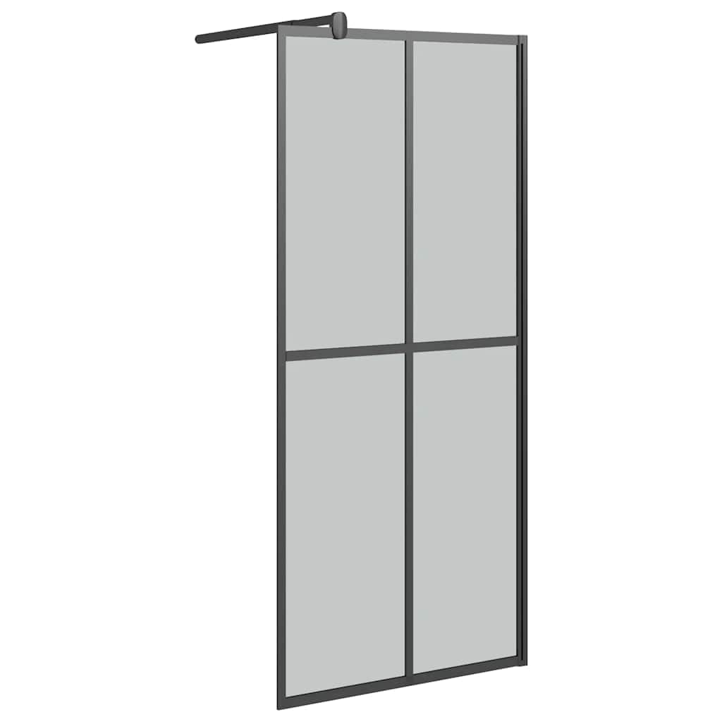 Parete doccia Walk-in 80x195 cm in vetro di sicurezza scuro, paraspruzzi per bagno, nero