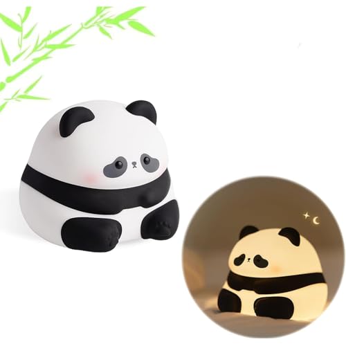 Image of Kiditos Silicone Sitting Panda Night Lamp Rechargeable Cute Lamp with 7 Colors Mode Night Lights for Bedroom Nursery and Study Desk Decorative (Panda)