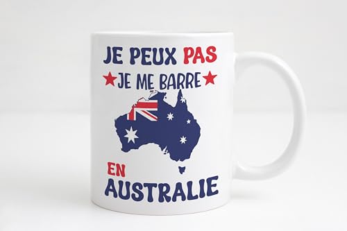 Groovy crea Cadeau départ en Australie - Je peux pas je me barre en Australie- Cadeau humour voyage - Idée cadeau Australien Australienne noël anniversaire - Mug drapeau Australie