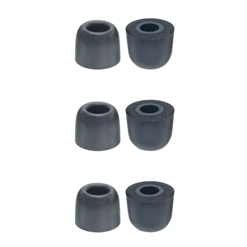 Klowcok Replacement Memory Foam Eartips for Axil GS Extreme 2.0, XCOR PRO Earbuds, Comfort Fit (3 Pairs, Extra Small, Black)