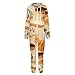 AKBLVS Croissant Coffee Hooded Onesie Pajama Set for Men Women Long Sleeve Fashion Couple One-Piece Zip-up Cosplay Party 3XL