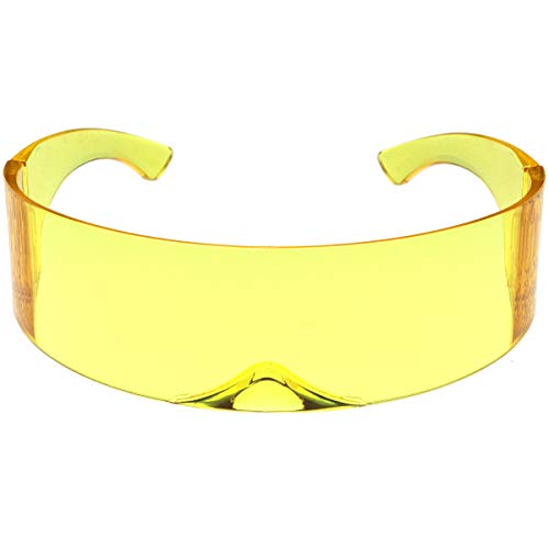 Image of zeroUV - 80s Futuristic Cyclops Cyberpunk Visor Sunglasses with Semi Translucent Mirrored Lens Shield Sunglasses