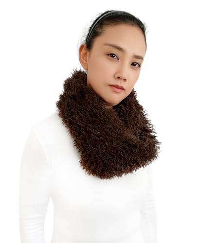 Lina & Lily Shaggy Faux Poodle Fur Women's Fall Winter Infinity Scarf Neck Warmer2