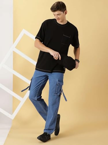 Image of Blue Jeans for Men Regular Fit - Cotton Jeans Pant for Men, Regular Denim Jeans for Boys - Light Fade Jeans for Men