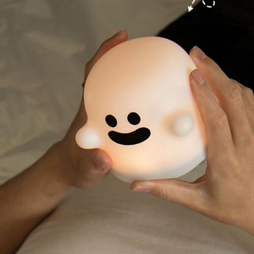 Lámpara de mesa noche fantasma cute con dimer USB miniatura 5