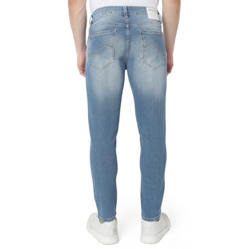 Image of Spykar Men's Kano Slim Fit Mid-Rise Jeans (Ankle Length)