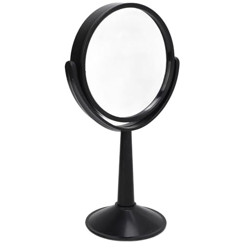 Image of 4 Inch Round Concave Mirror, Clear Adjustable Reflection Lens for Physics Class Labs Glass Black ABS Frame 1 Pack